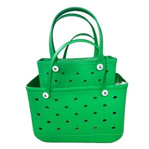 Kelly Green Rubber Tote